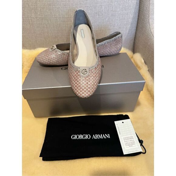 Giorgio Armani leather woven light weight ballet size 8/38 , NWT - Picture 11 of 14